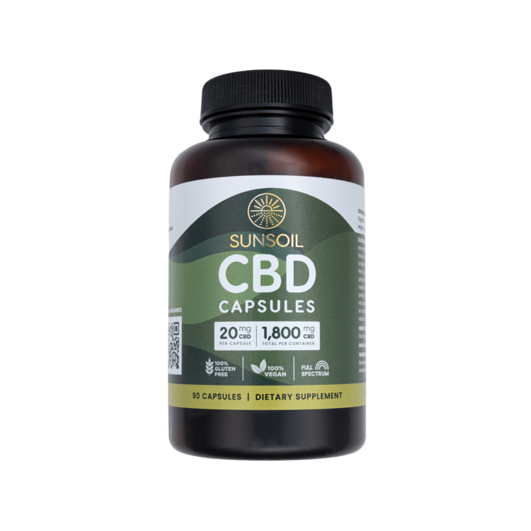 Vegan Capsules, 30 Count, 20mg Organic CBD Capsules