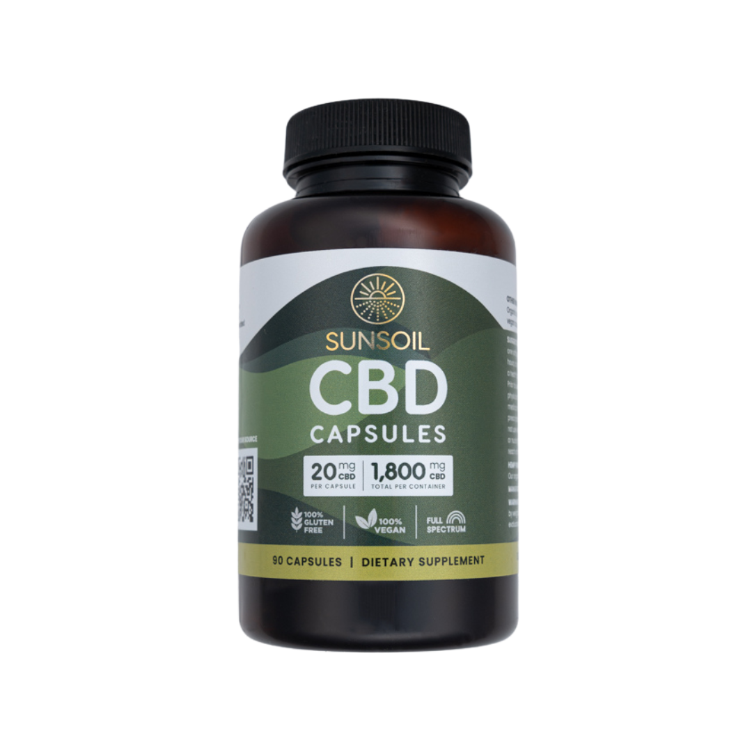 Vegan Capsules, 90 Count, 20mg Organic CBD Capsules