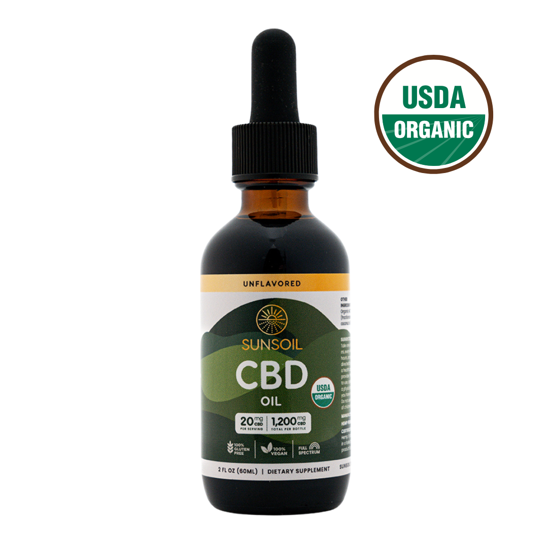 Unflavored, Regular Strength, 20mg Organic CBD Oil