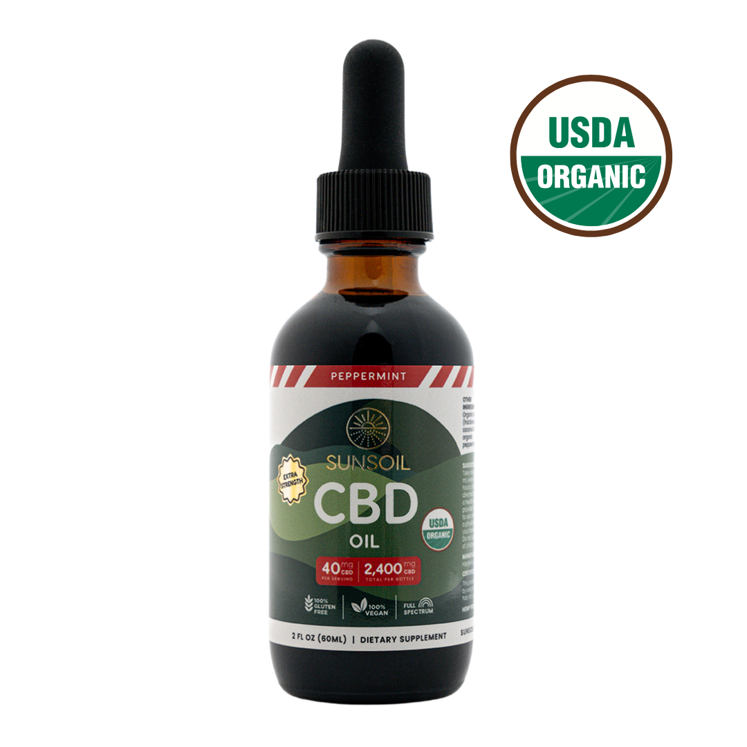 Peppermint, Extra Strength, 40mg Organic CBD Oil