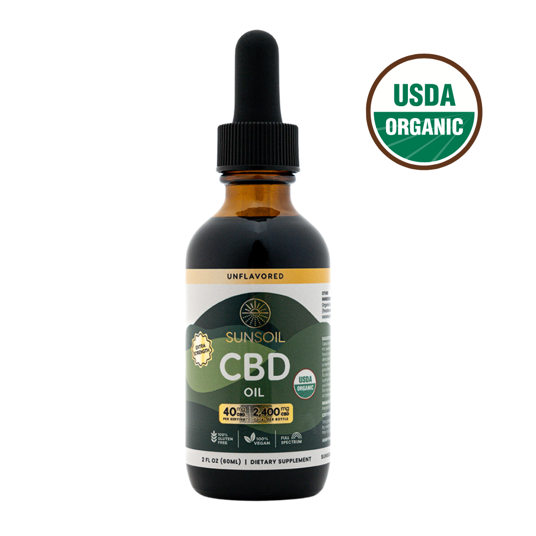 Unflavored, Extra Strength, 40mg Organic CBD Oil